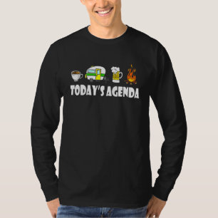 Camiseta Ataque de hoje Camping Pop de café para cima Cerve