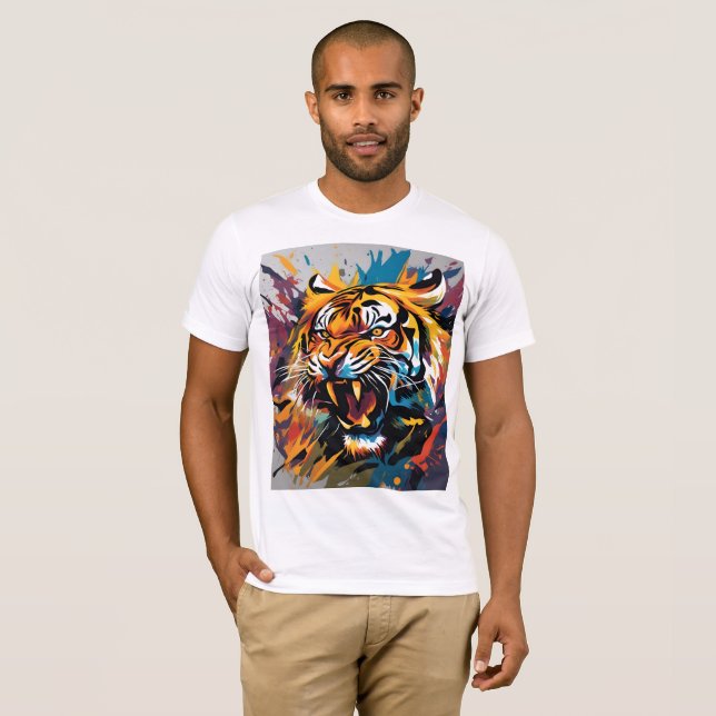 Camiseta ataque de tigre (Frente Completa)