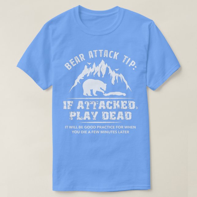 Camiseta Ataque de Urso Acampamento de Caminho Sofrendo Via (Frente do Design)