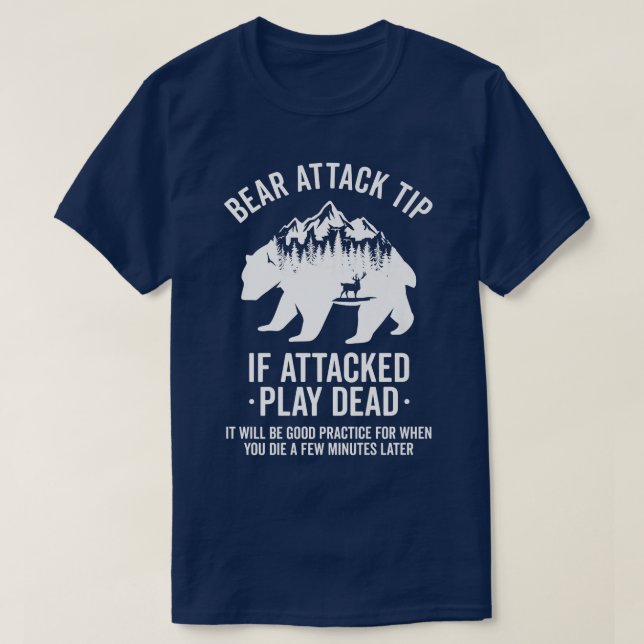 Camiseta Ataque de Urso Acampamento de Caminho Sofrendo Via (Frente do Design)