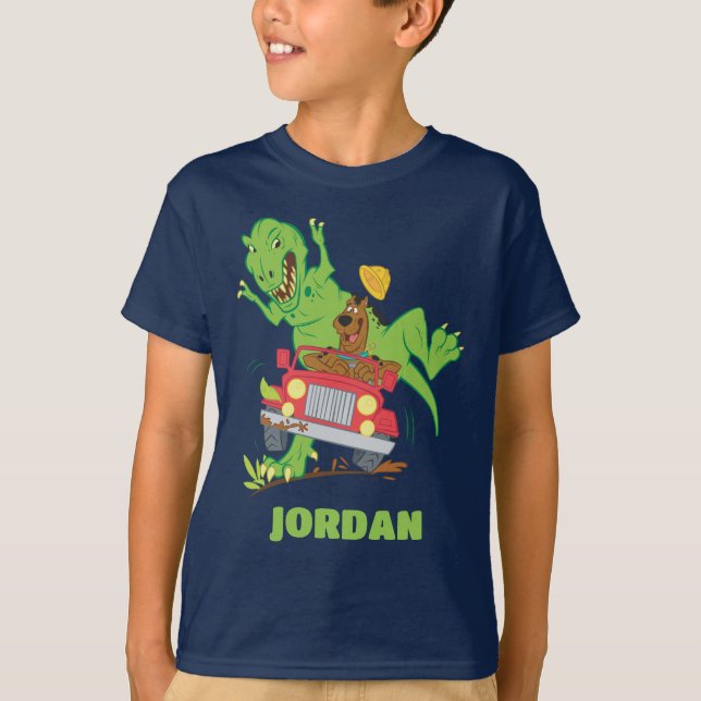 Camiseta Ataque do T-Rex do Scooby-Doo (Frente)