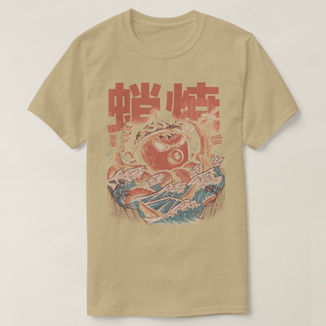 Camiseta Ataque Takoyaki Versão Preta (Frente do Design)