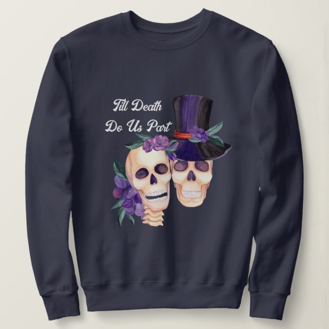 Camiseta Até A Morte Nos Partir De Hoodie, Halloween Skulls (Frente do Design)