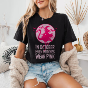 Camiseta Até as bruxas Vestem consciência cor-de-rosa sobre