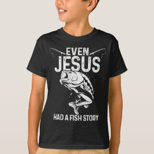 Camiseta Até Jesus Tinha Uma História de Peixe Engraçado de