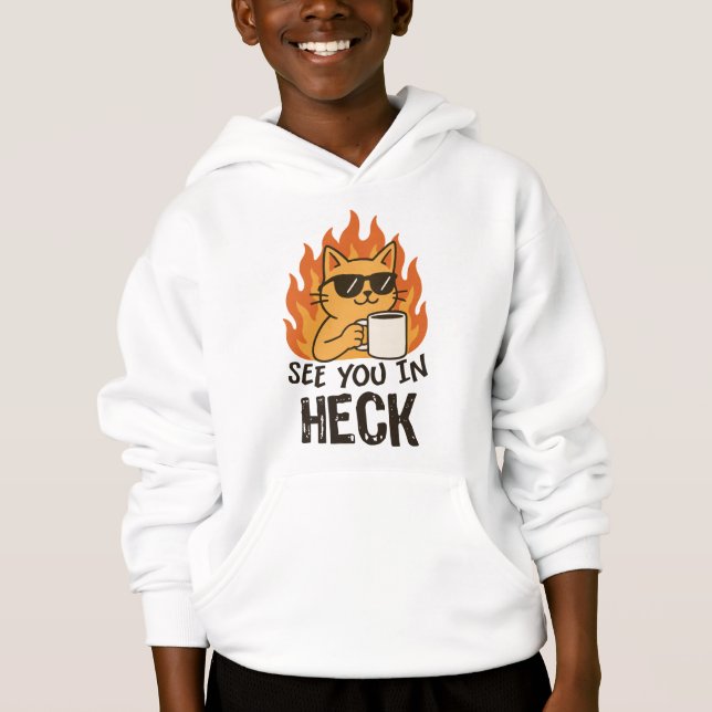 Camiseta Até mais no inferno gato engraçado (Frente)