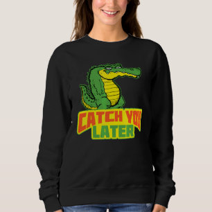 Camiseta Até Mais Tarde Crocodilo Descontraído