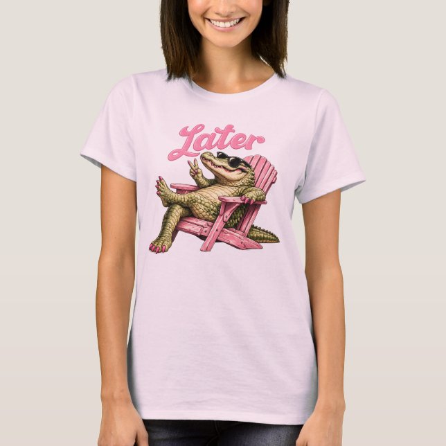 Camiseta Até Mais Tarde Professor Verão Jacaré Último Dia D (Frente)