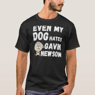 Camiseta Até Meu Cachorro Odeia Gavin Newsom Recall Newsom