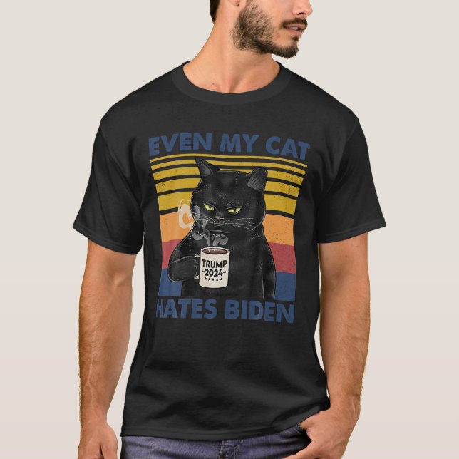 Camiseta Até Meu Gato Odeia Biden Tee Anti Libe Conservador (Frente)
