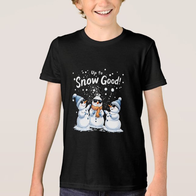 Camiseta Até o Bom e Divertido Boneco de Neve Natal  (Frente)