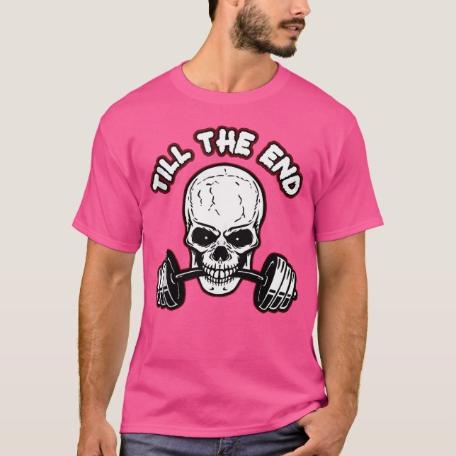 Camiseta Até o fim do esqueleto Barbell (Frente)