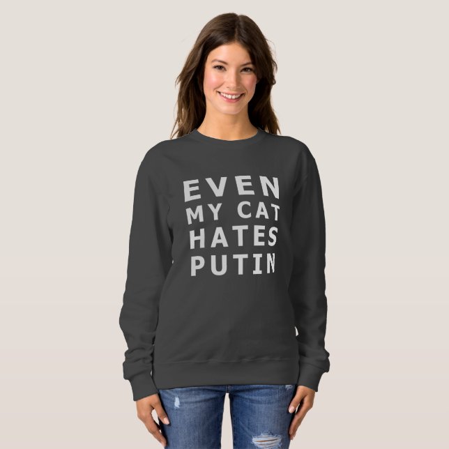 Camiseta Até o meu gato odeia o putin (Frente Completa)