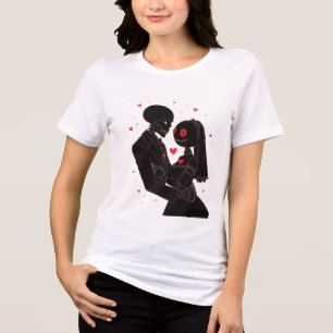 Camiseta Até que a Morte nos Separe Casal de Esqueleto Góti