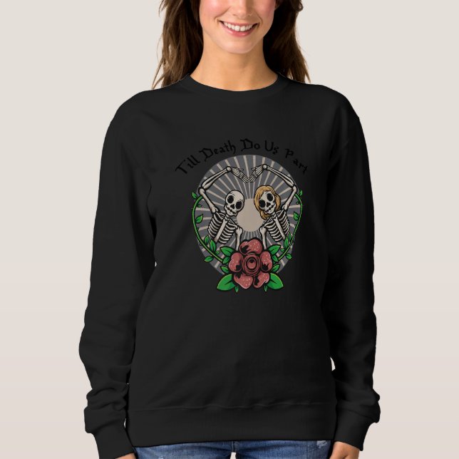 Camiseta Até que a Morte nos Separe Crânio de Açúcar Recém- (Frente)