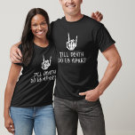 Camiseta Até que a morte nos separe Gótica Skeleton Heart B<br><div class="desc">Futura Sra. Gothic Skeleton Heart Bride</div>
