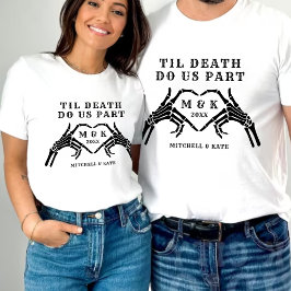 Camiseta Até que a Morte Nos Separe Mão de Coração de Esque