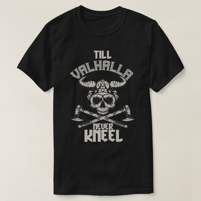 Camiseta Até que Valhalla Nunca Conheça Viking Warrior Scan (Frente do Design)