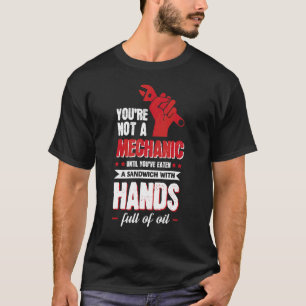 Camiseta Até que você comeu um sanduíche com as mãos Cheio