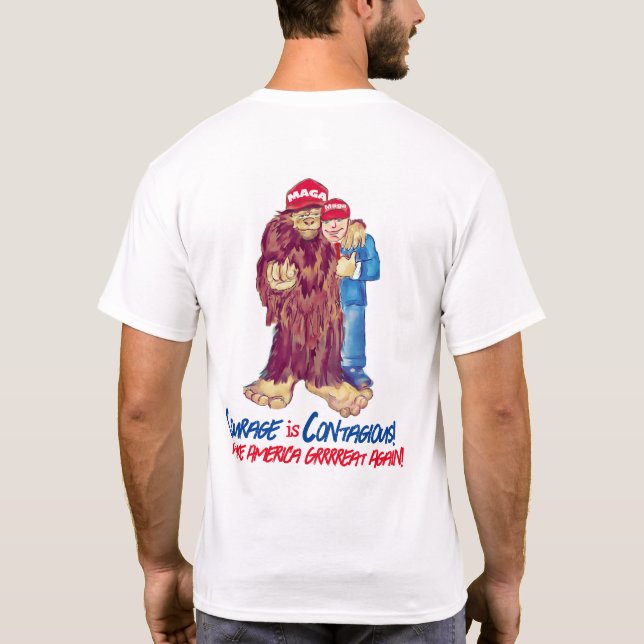 Camiseta Até Sasquatch Adora Trump! (Verso)