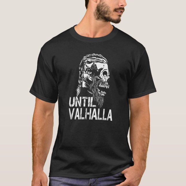 Camiseta Até Valhalla Viking Odin (Frente)