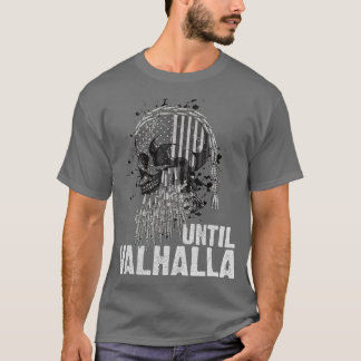 Camiseta Até Valhalla Viking US Flag Vintage ShirtTil Val