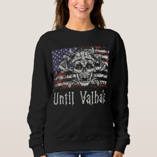 Camiseta Até Valhalla Viking Usa Flag Til Valhalla Retro