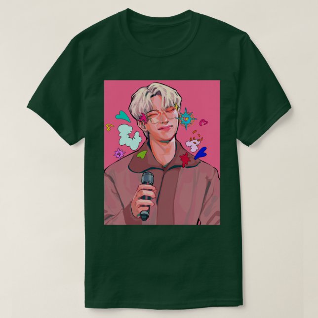 Camiseta ATEEZ Mingi corado (Frente do Design)