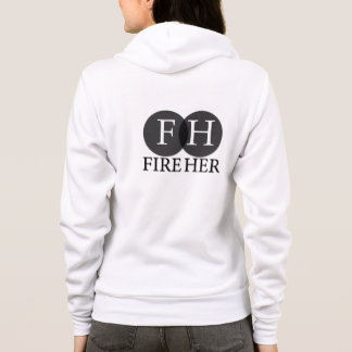 Camiseta Ateie fogo a seu Hoodie branco do fecho de correr