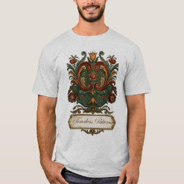 Camiseta Atemporal de Rosemaling Norueguesa: Um Le
