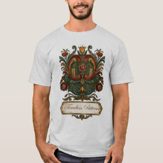 Camiseta Atemporal de Rosemaling Norueguesa: Um Le