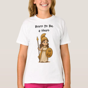 Camiseta Atena Deusa de Desenho Animado Fofo – Nascida Para