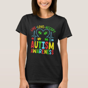 Camiseta Atenção ao Amor ao Vivo Aceita Autismo