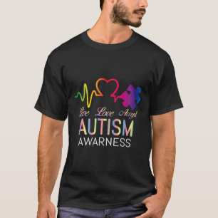 Camiseta Atenção ao Amor ao Vivo Aceita Autismo