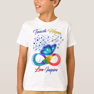 Camiseta Atenção ao Autismo das Borboletas - eu Visto Azu