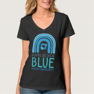 Camiseta Atenção ao Autismo do Arco-Íris Especial Azul