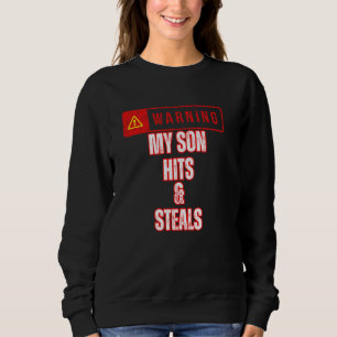 Camiseta Atenção ao Baseball Meu Filho Atinge e Rouba Bra P