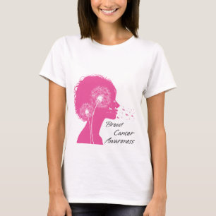 Camiseta Atenção ao Cancer da Mama de Leão Presente de Fita