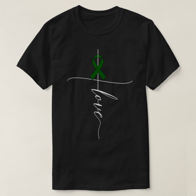 Camiseta Atenção ao câncer de figado Amar Presente de Fita  (Frente do Design)
