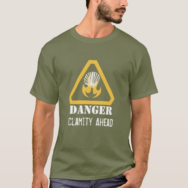 Camiseta Atenção Engraçado à Clamity (Frente)
