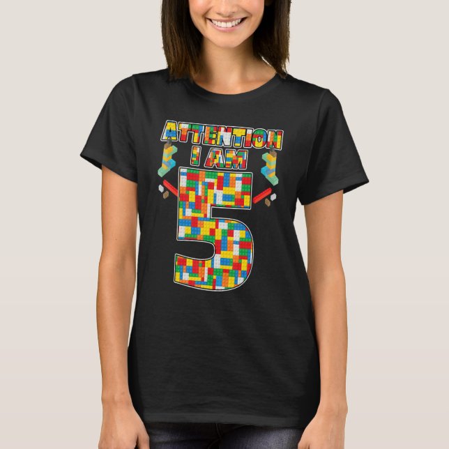 Camiseta Atenção, Eu Sou 5 5 Aniversário (Frente)