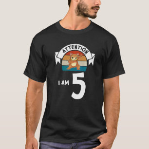 Camiseta Atenção, eu sou 5 5 de Aniversário
