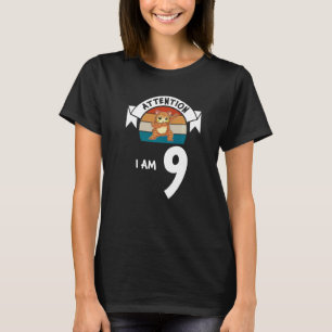 Camiseta Atenção, eu sou o 9º Aniversário do 9º Aniversário