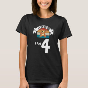Camiseta Atenção, eu sou o quarto Aniversário do 4º Anivers