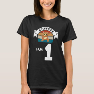 Camiseta Atenção, eu sou um primeiro aniversario de gato An