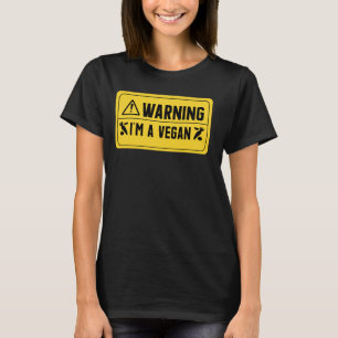 Camiseta Atenção Eu Sou Um Vegano Divertido à Base de Plant