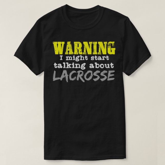 Camiseta Atenção Lacrosse Cotação Esportiva Jogador Fogo (Frente do Design)
