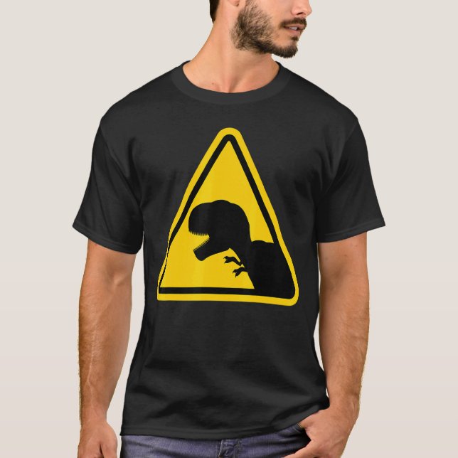 Camiseta Atenção Rex Dinossaur Reptile Danger Zone (Frente)