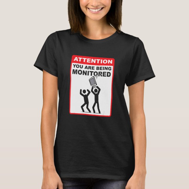 Camiseta Atenção Você Está Sendo Monitorado  Programação Co (Frente)