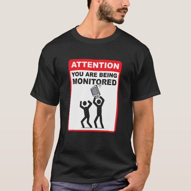 Camiseta Atenção Você Está Sendo Monitorado  Programação Co (Frente)